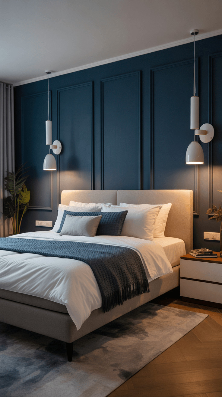 15 Navy Blue Accent Wall Bedroom Ideas That Are Way Better Than ...