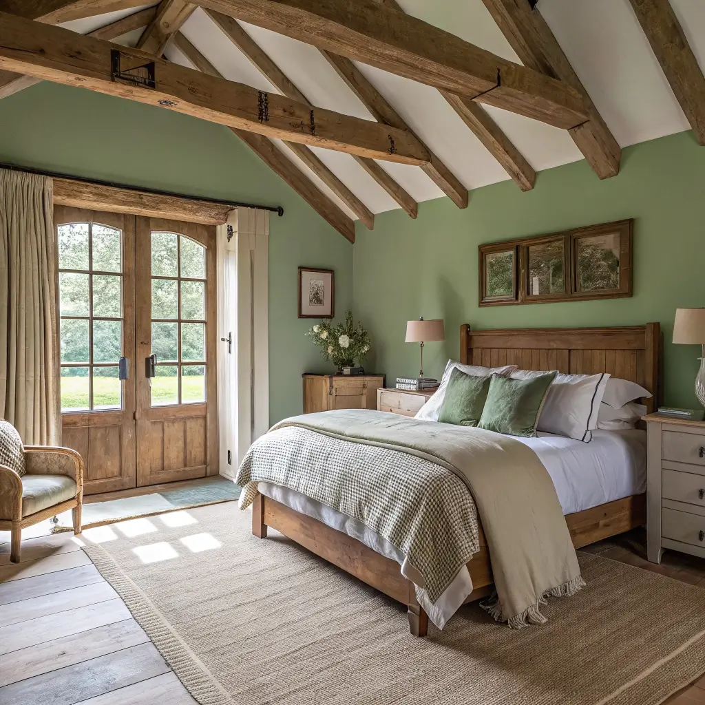 15 Peaceful Sage Green Farmhouse Bedroom Ideas and Soft Accents - Lawn ...