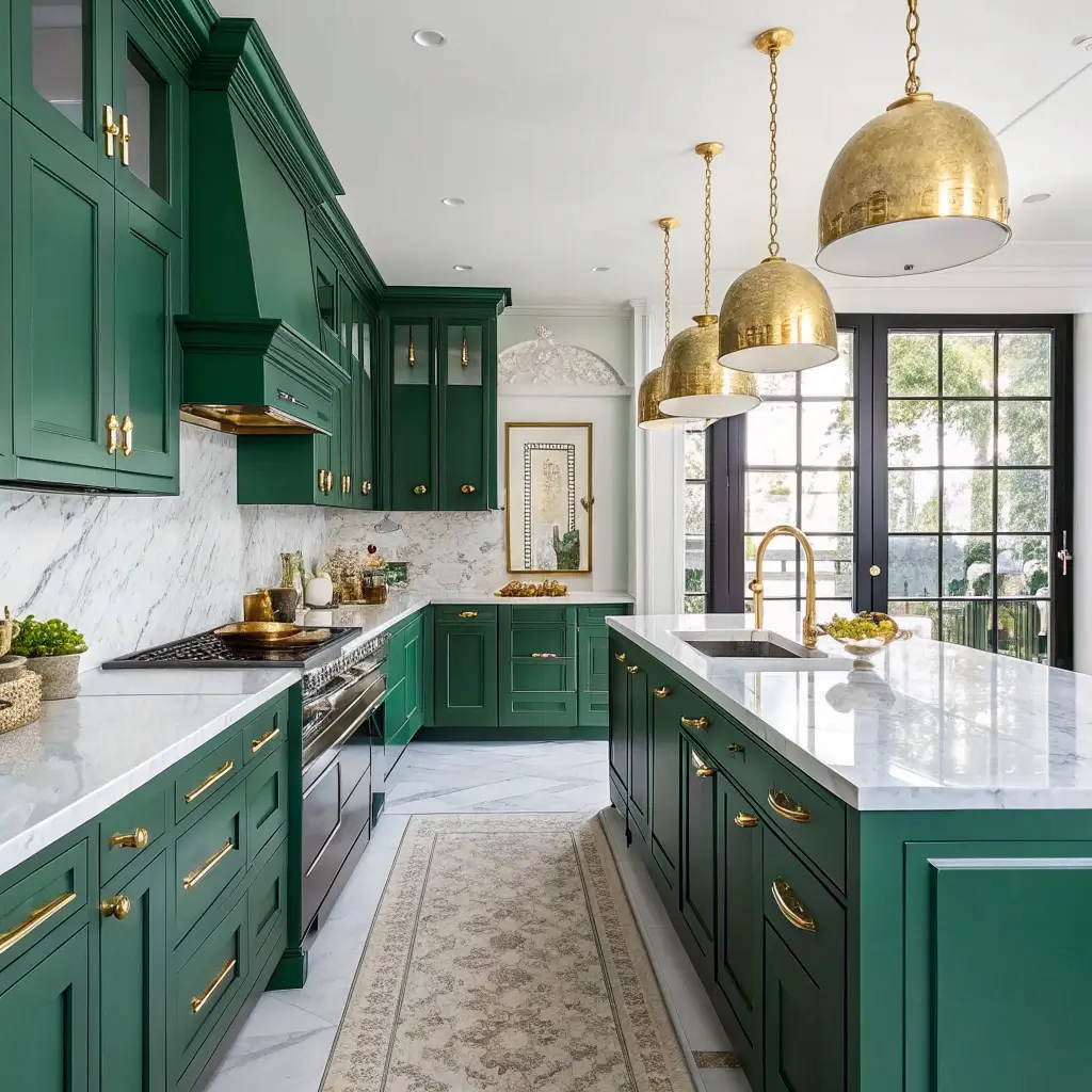 15 Elegant Emerald Green Kitchen Cabinets Ideas and Chic Designs - Lawn ...